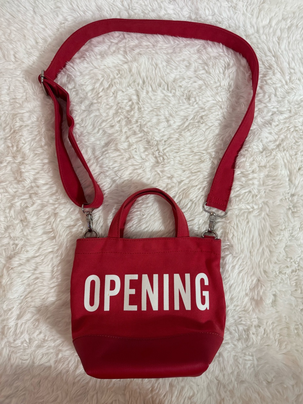 Opening Ceremony Red Mini Bucket Tote Crossbody Bag